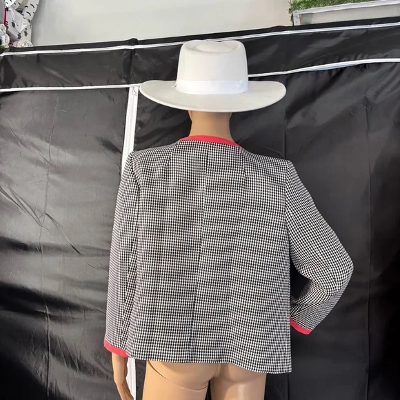 Nine West Black and White Blazer with Orange Accents - Picture 4 of 13